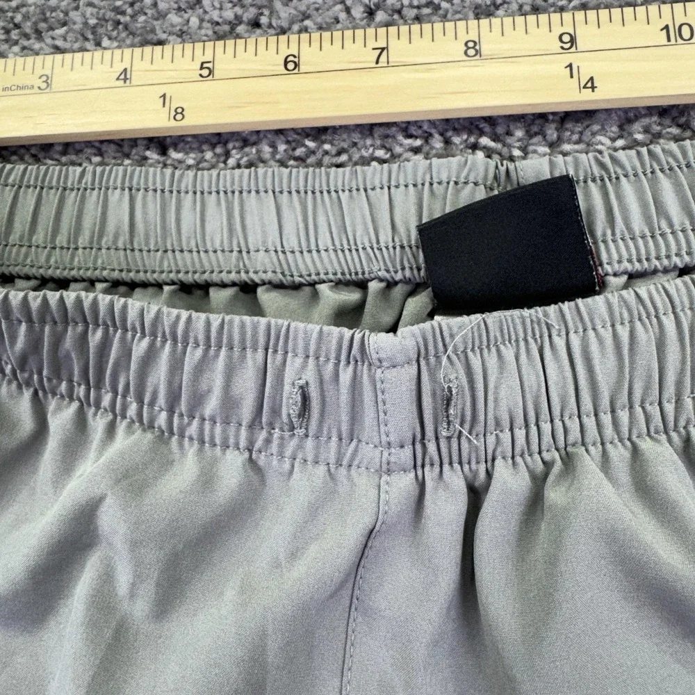 Santiny Shorts Mens Large Gray Athletic Elastic Waist Zip Pockets Hiking Running